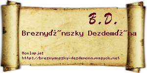 Breznyánszky Dezdemóna névjegykártya